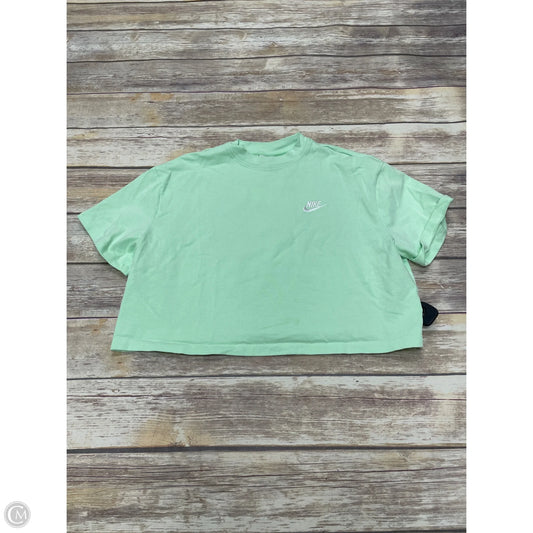 Athletic Top Short Sleeve By Nike In Green, Size: L