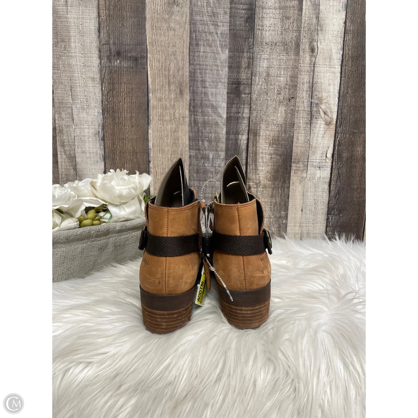 Boots Ankle Heels By Merrell In Brown, Size: 8.5