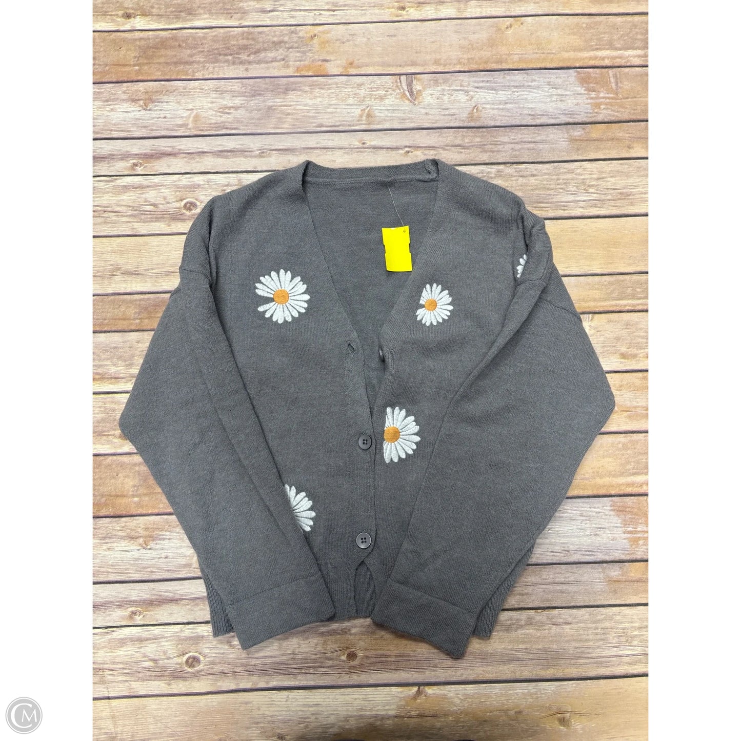 Sweater Cardigan By Cme In Grey, Size: M