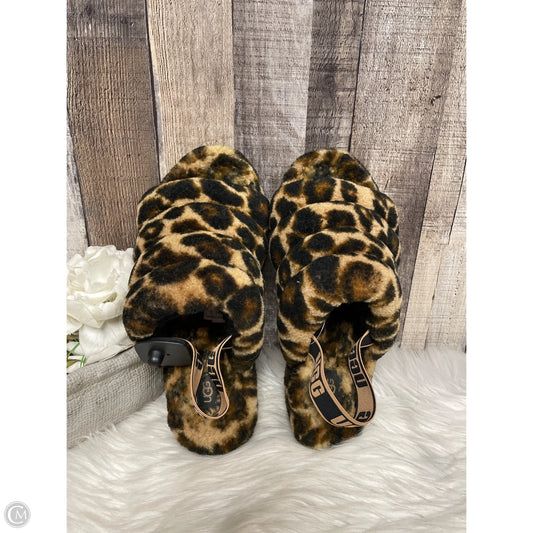 Slippers Designer By Ugg In Animal Print, Size: 10