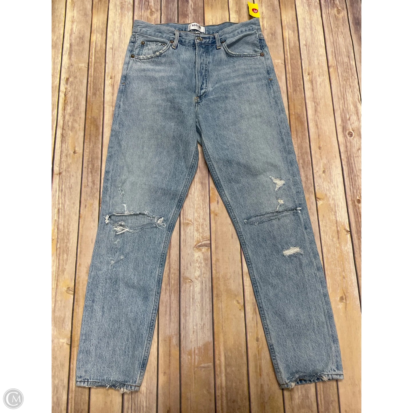 Jeans Straight By Agolde In Blue Denim, Size: 4