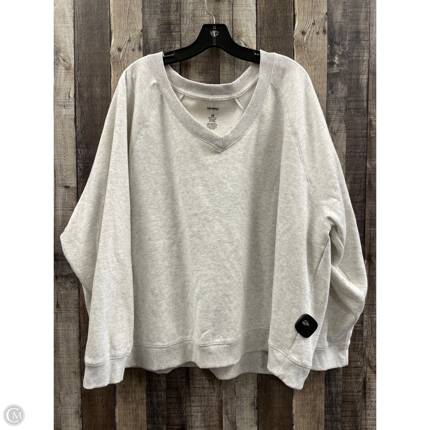 Sweatshirt Collar By Sonoma In Grey, Size: 3x