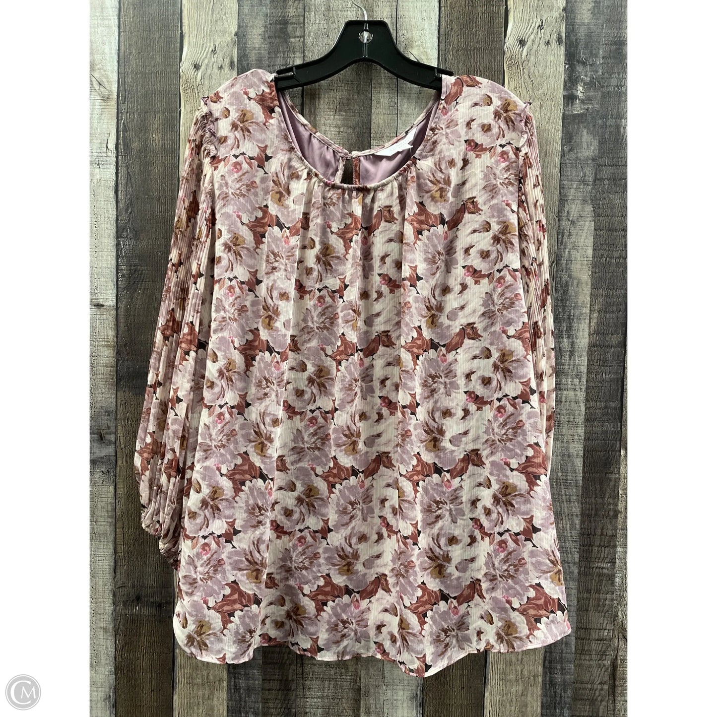 Top Long Sleeve By Lc Lauren Conrad In Floral Print, Size: 2x