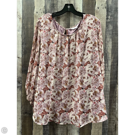 Top Long Sleeve By Lc Lauren Conrad In Floral Print, Size: 2x
