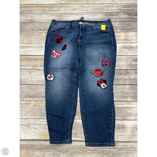 Jeans Straight By Disney In Blue Denim, Size: 20