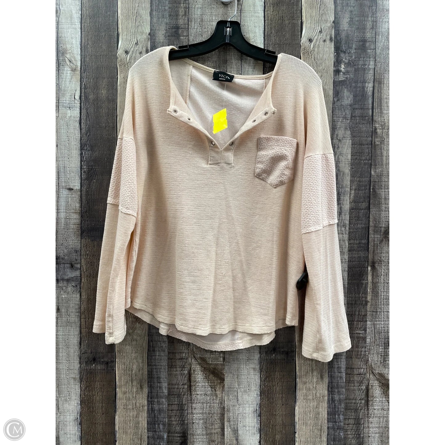 Top Long Sleeve By Vici In Peach, Size: M