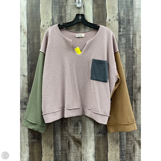 Top Long Sleeve By Peach Love Cream California In Multi-colored, Size: S