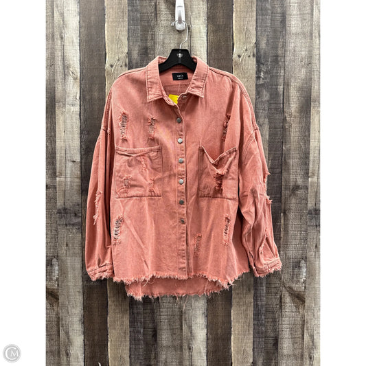 Top Long Sleeve By Vici In Peach, Size: M