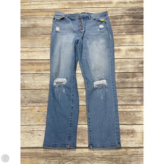 Jeans Straight By Kancan In Blue Denim, Size: 14