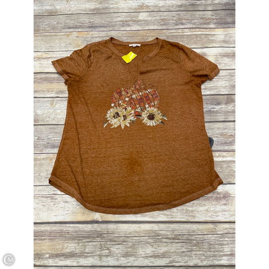 Top Short Sleeve By Maurices In Orange, Size: L