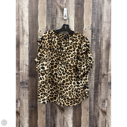 Top Short Sleeve By New York And Co In Animal Print, Size: L