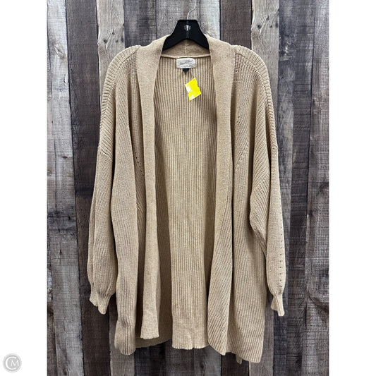 Sweater Cardigan By Universal Thread In Tan, Size: 2x