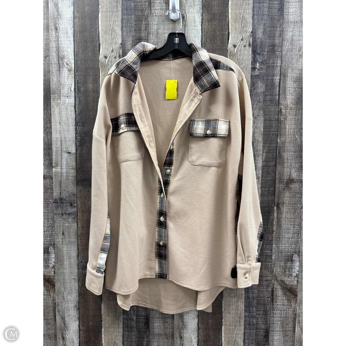 Top Long Sleeve By Cmf In Tan, Size: Xl