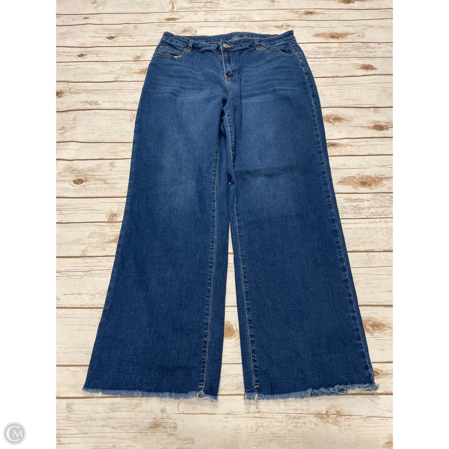 Jeans Wide Leg By Cmf In Blue Denim, Size: Xl