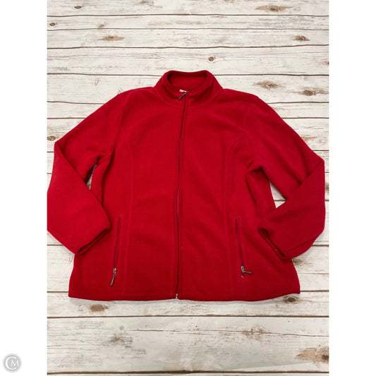 Jacket Fleece By Karen Scott In Red, Size: Xlp