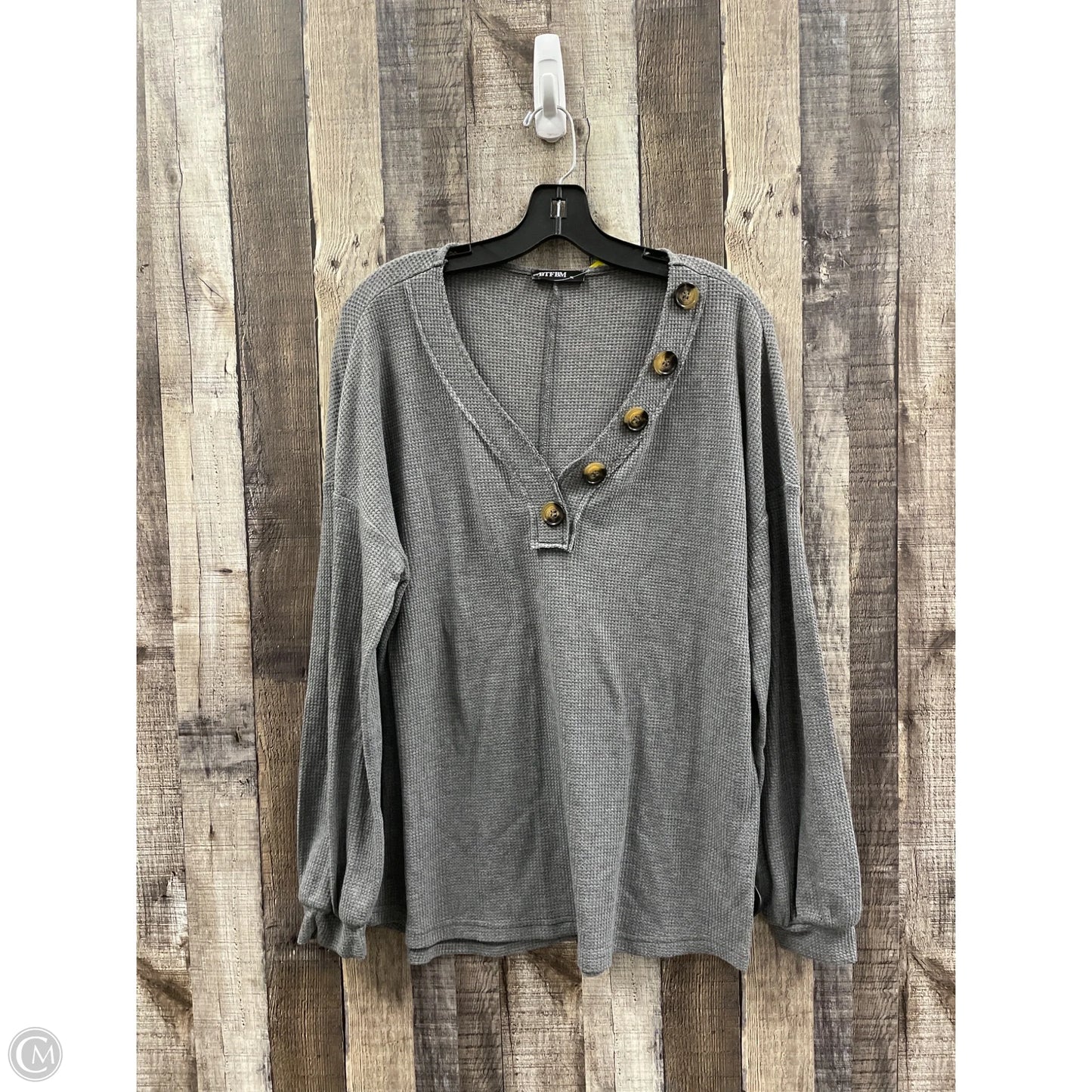 Top Long Sleeve By Btfbm In Grey, Size: Xl