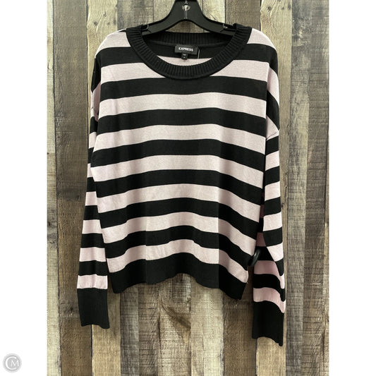 Top Long Sleeve By Express In Striped Pattern, Size: M