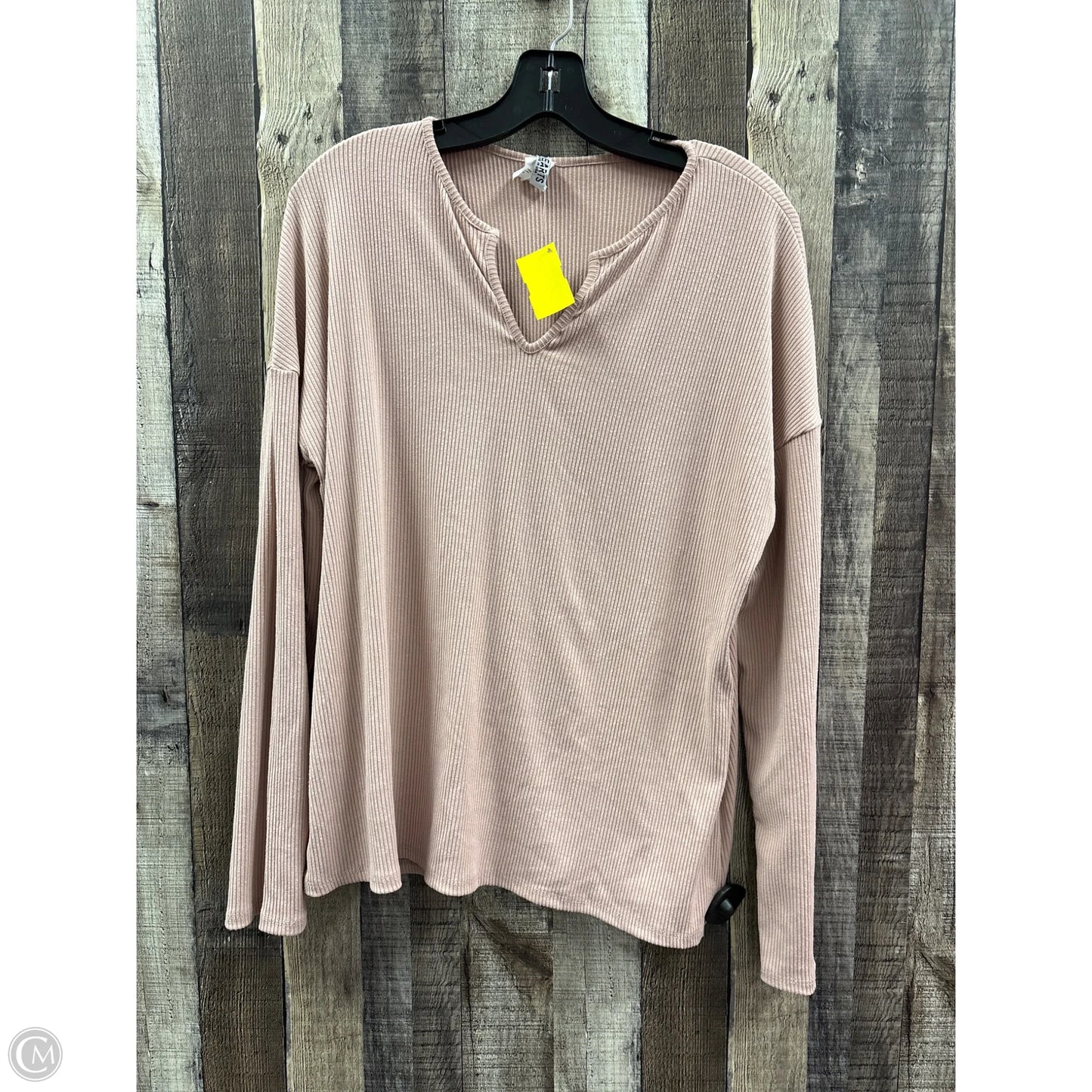 Top Long Sleeve By Cme In Mauve, Size: L