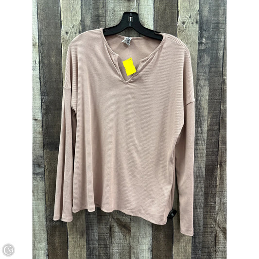 Top Long Sleeve By Cme In Mauve, Size: L