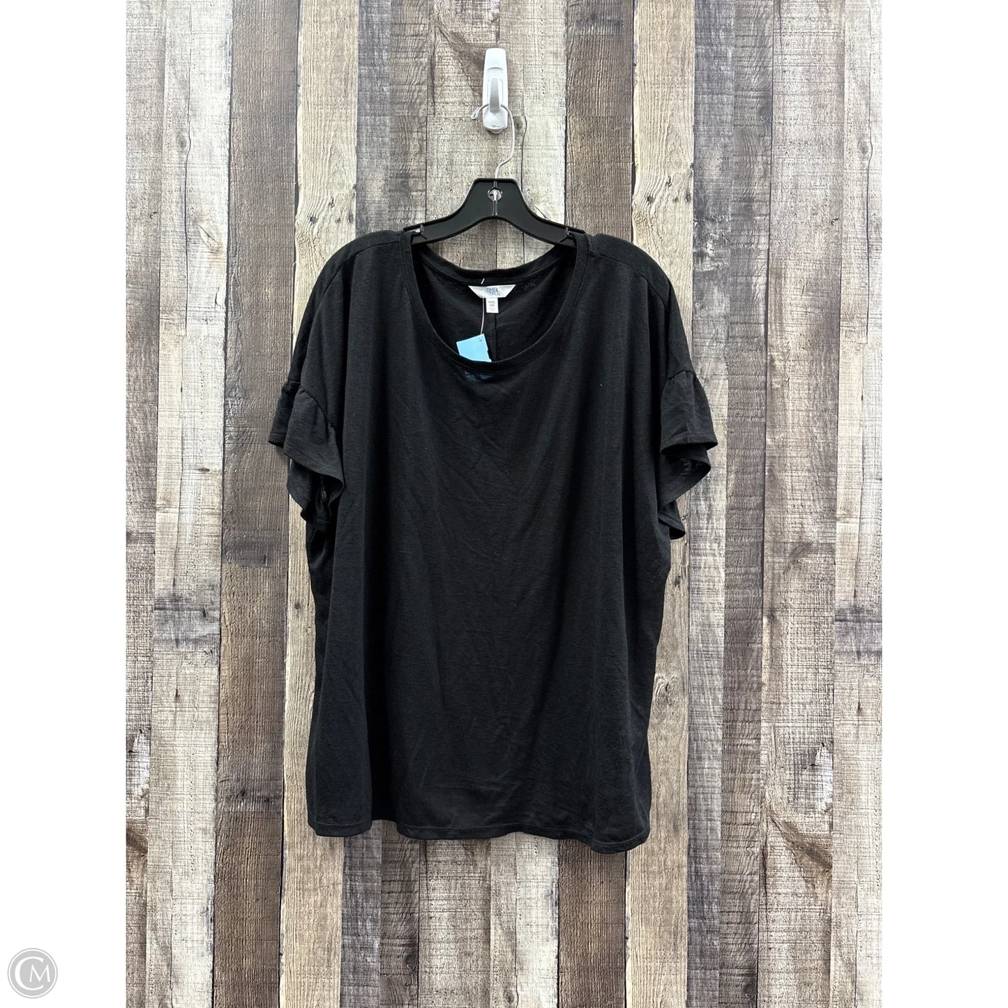 Top Short Sleeve By Time And Tru In Black, Size: 2x
