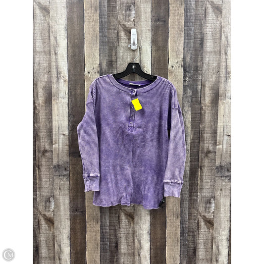 Top Long Sleeve By Zenana In Purple, Size: M