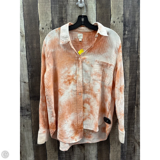 Top Long Sleeve By Cmc In Tie Dye Print, Size: M