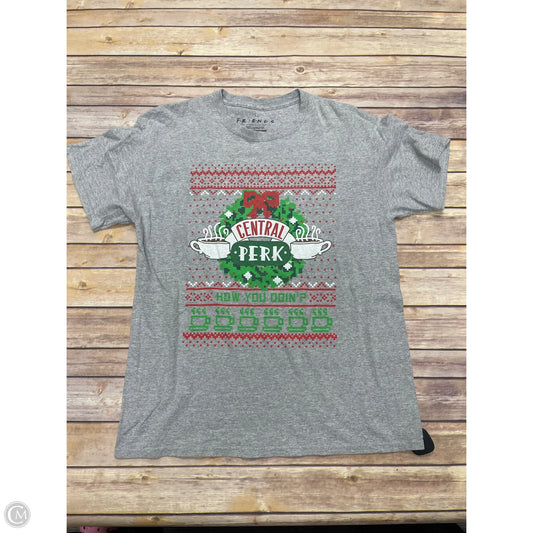 Top Short Sleeve By Cme In Grey, Size: L