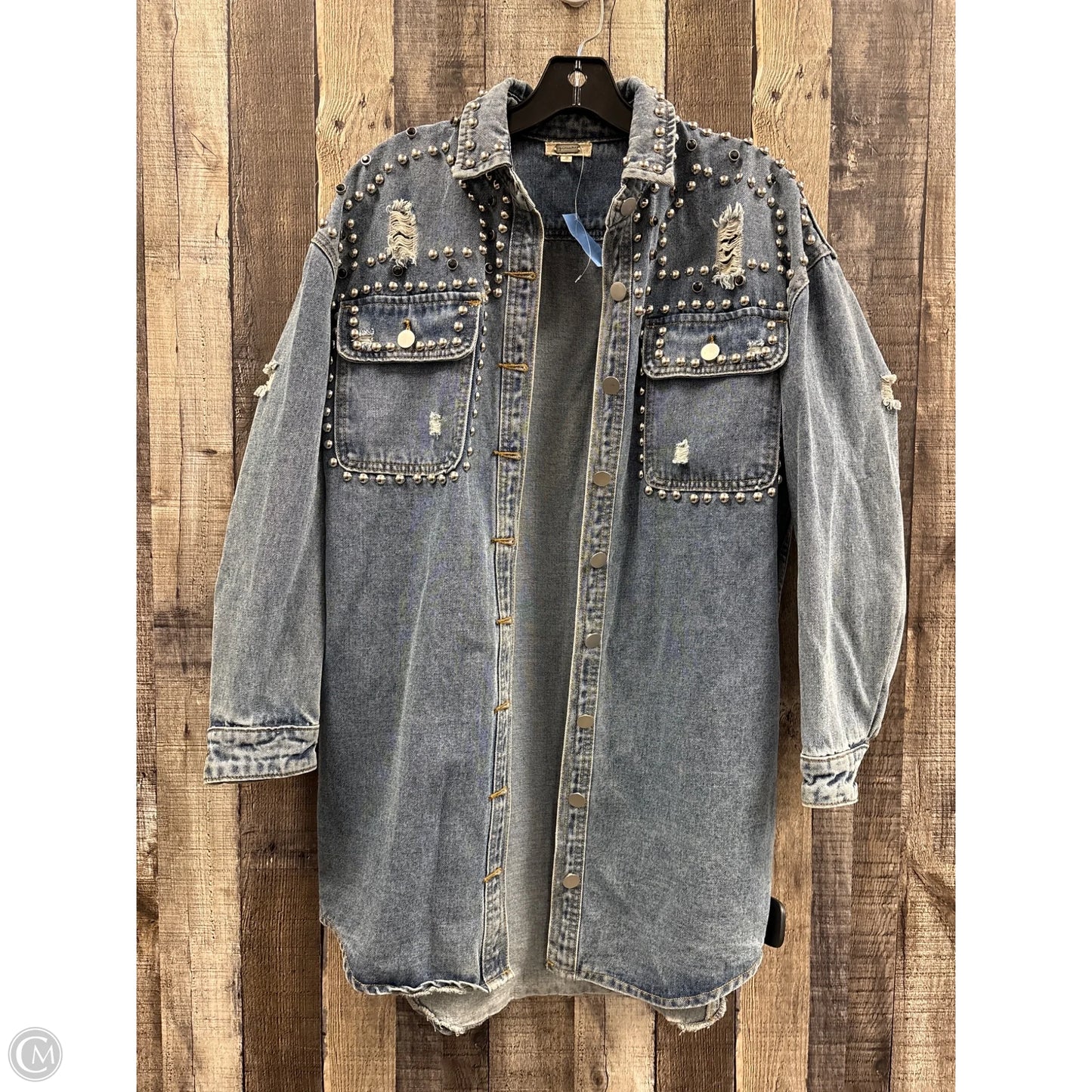 Jacket Denim By Gimmicks In Blue Denim, Size: S