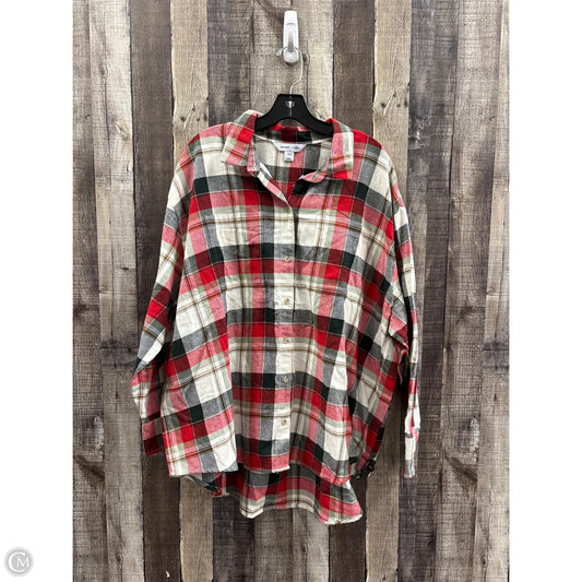 Top Long Sleeve By Old Navy In Plaid Pattern, Size: Xxl