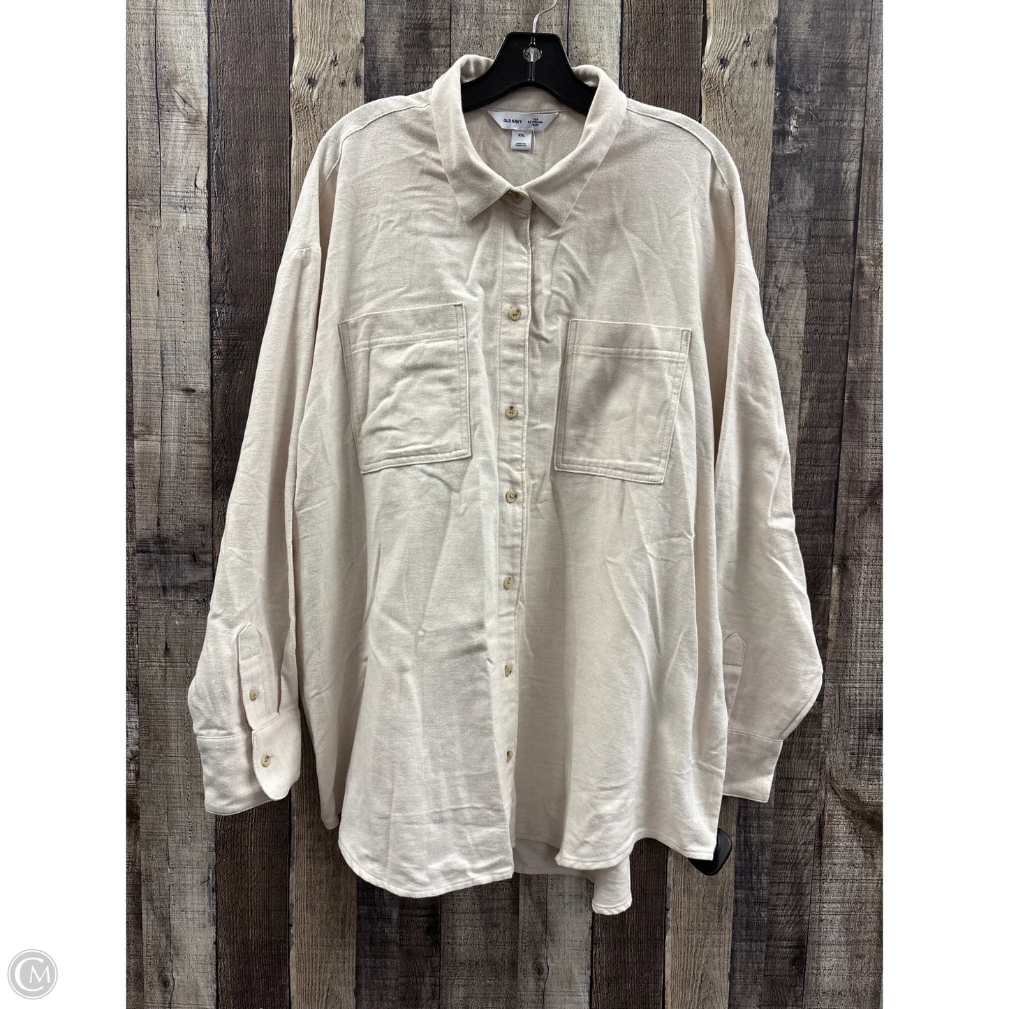 Top Long Sleeve By Old Navy In Ivory, Size: Xxl