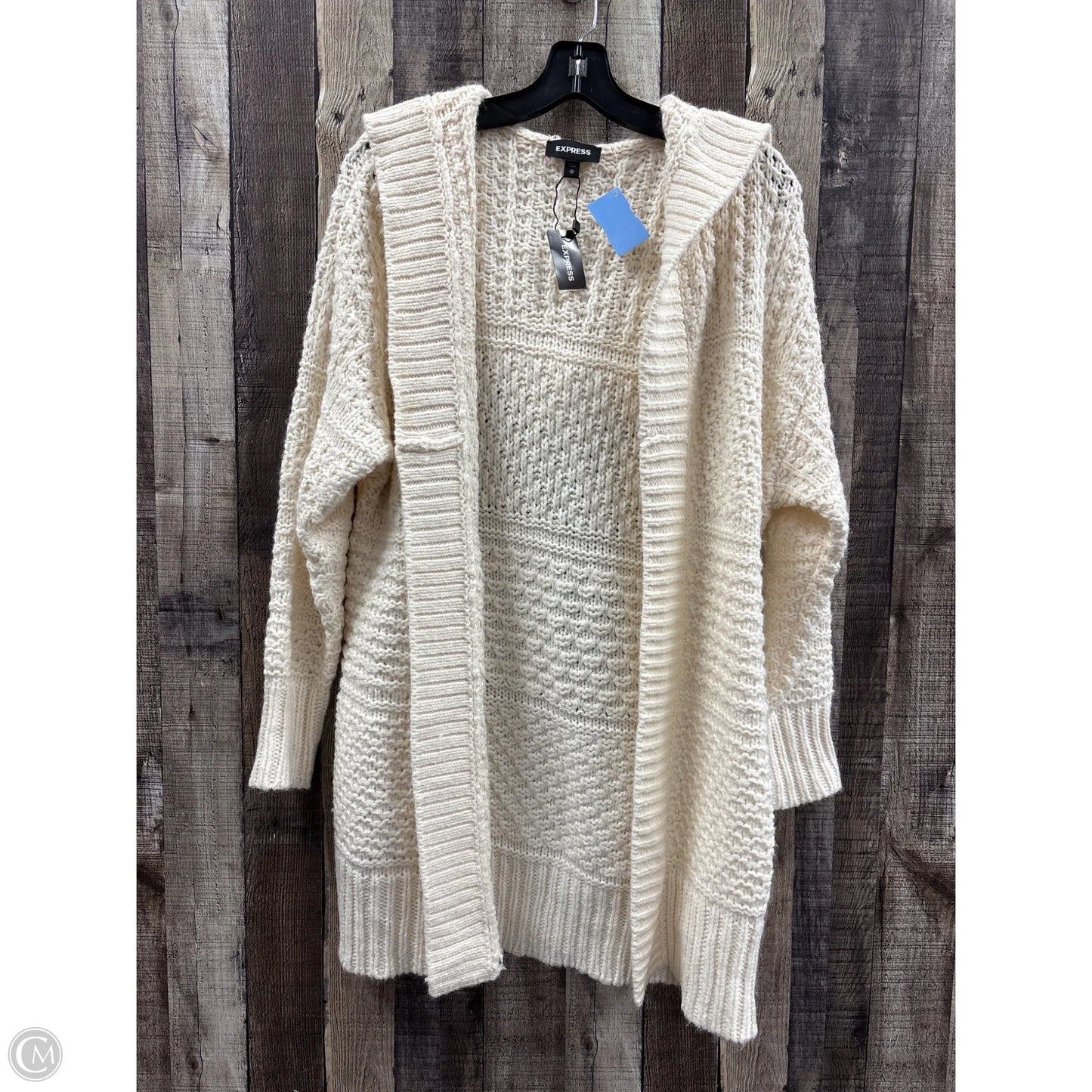 Sweater Cardigan By Express In Ivory, Size: Xs