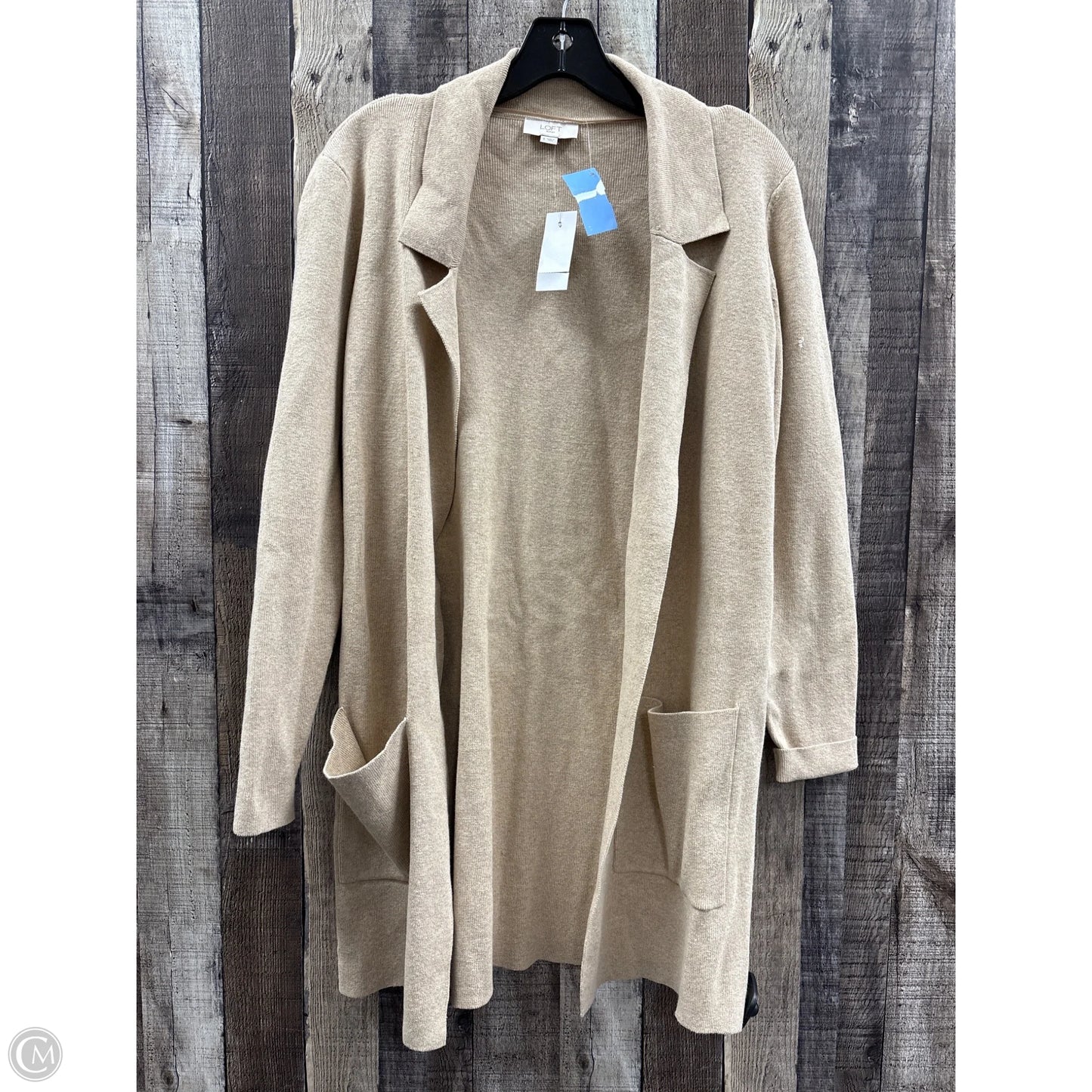 Sweater Cardigan By Loft In Tan, Size: S