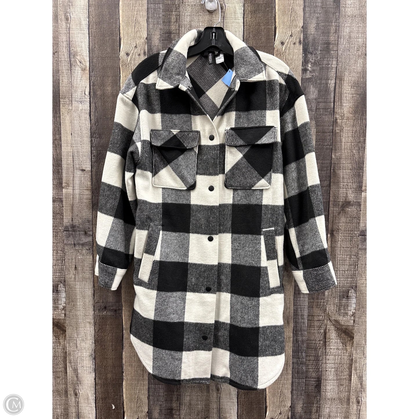 Jacket Shirt By Divided In Black & White, Size: Xxs