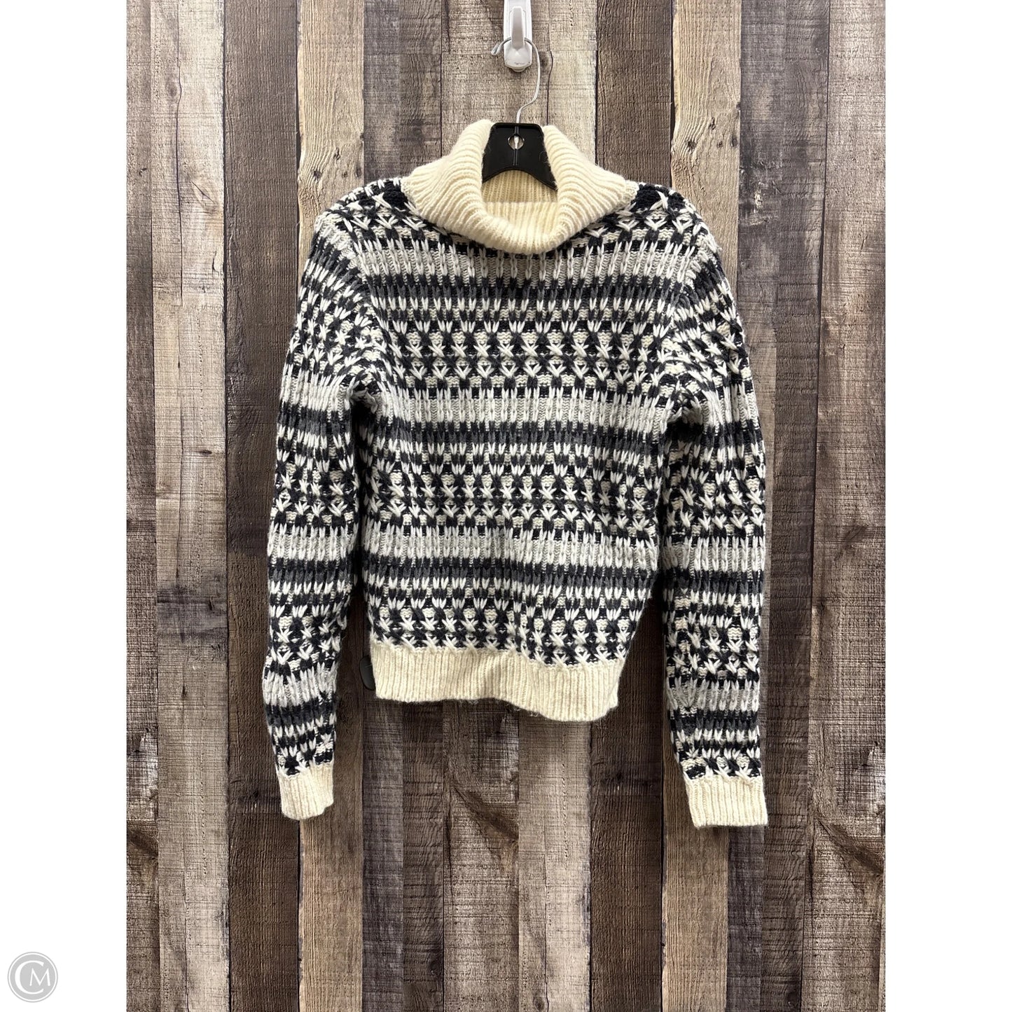 Sweater By Loft In Cream & Grey, Size: S