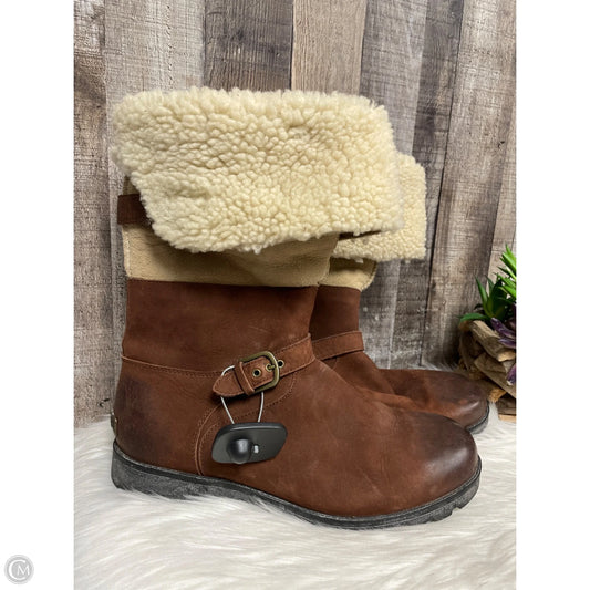 Boots Designer By Ugg In Brown, Size: 10