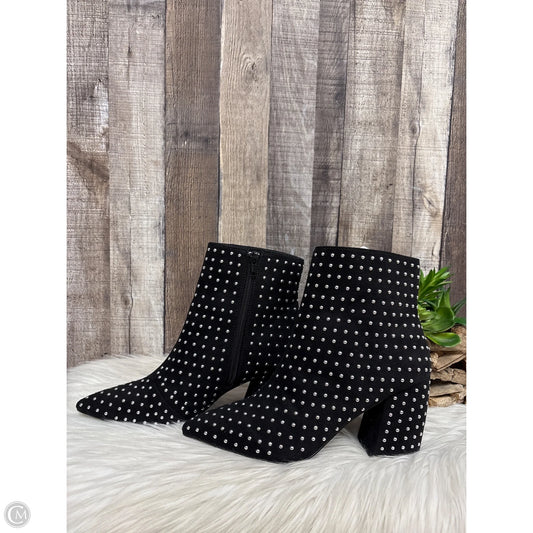 Boots Ankle Heels By Cme In Black & Silver, Size: 7.5