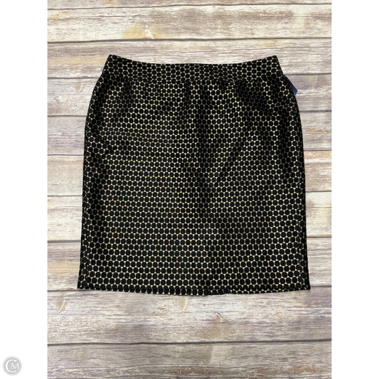 Skirt Midi By Ann Taylor In Black & Gold, Size: 16