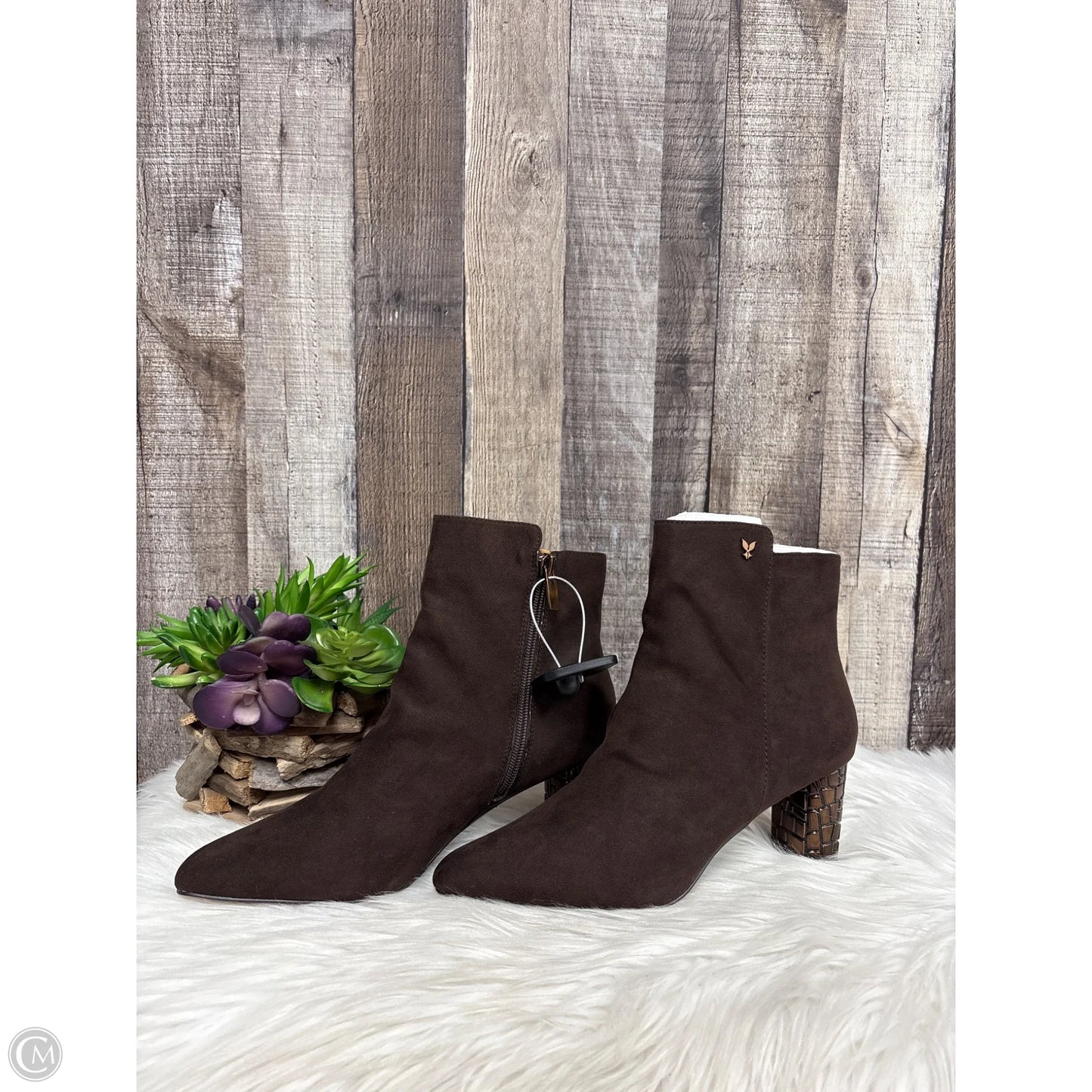 Boots Ankle Heels By J Renee In Brown, Size: 8