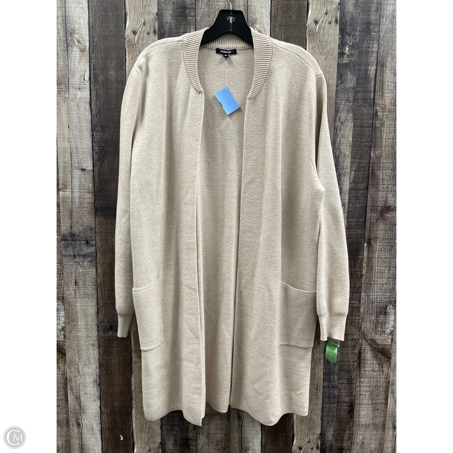 Sweater Cardigan By Premise In Tan, Size: Xl