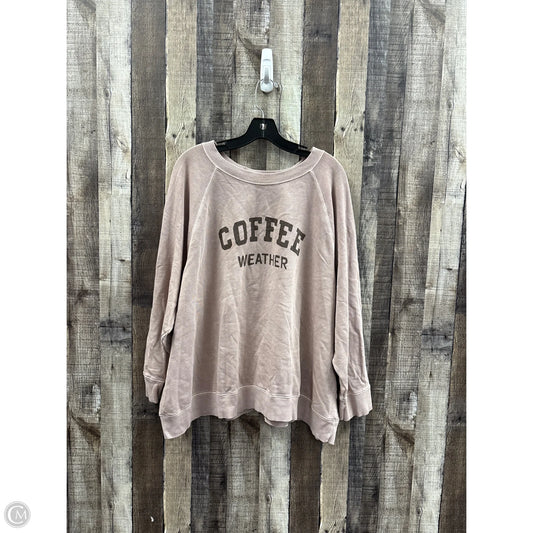 Sweatshirt Crewneck By Old Navy In Tan, Size: 3x