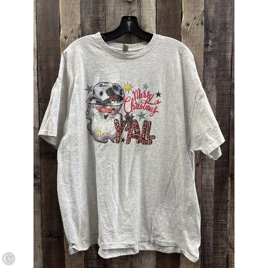Top Long Sleeve By Gildan In Grey, Size: 2x
