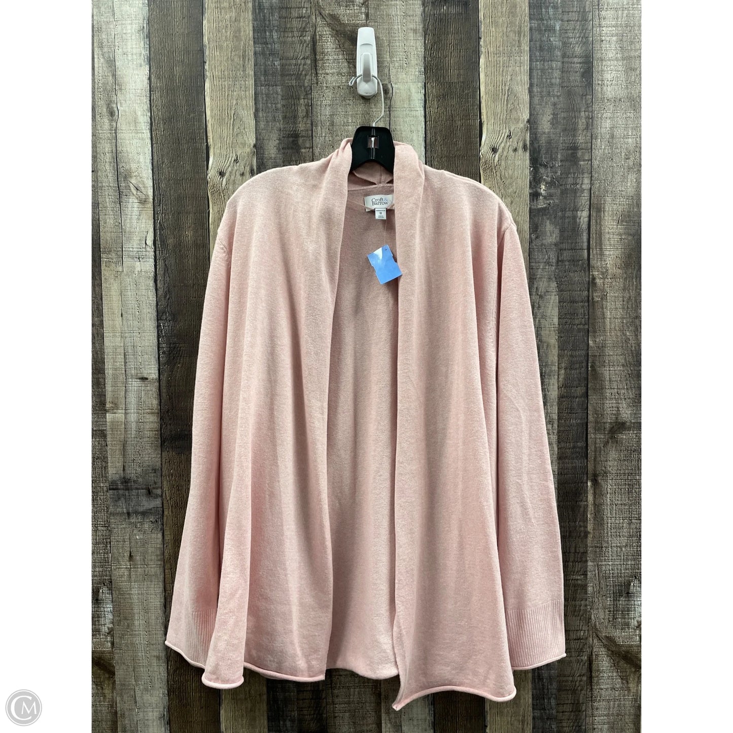 Sweater Cardigan By Croft And Barrow In Pink, Size: 1x