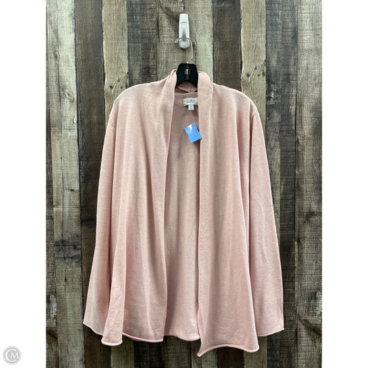 Sweater Cardigan By Croft And Barrow In Pink, Size: 1x