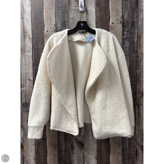 Jacket Faux Fur & Sherpa By Express In Ivory, Size: Xs