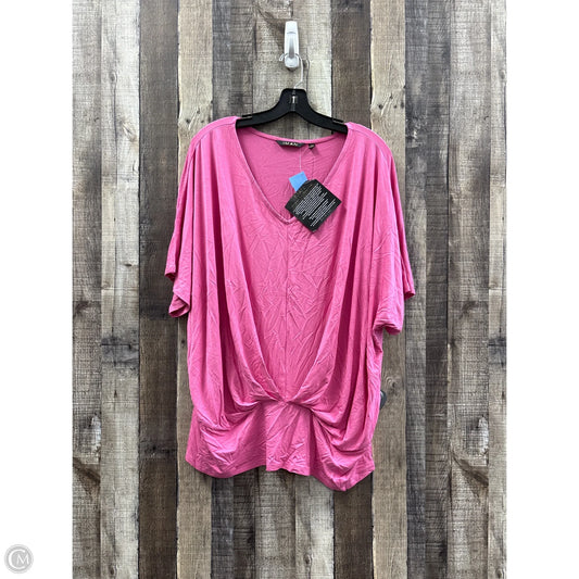 Top Short Sleeve By Iman Hsn In Pink, Size: 2x