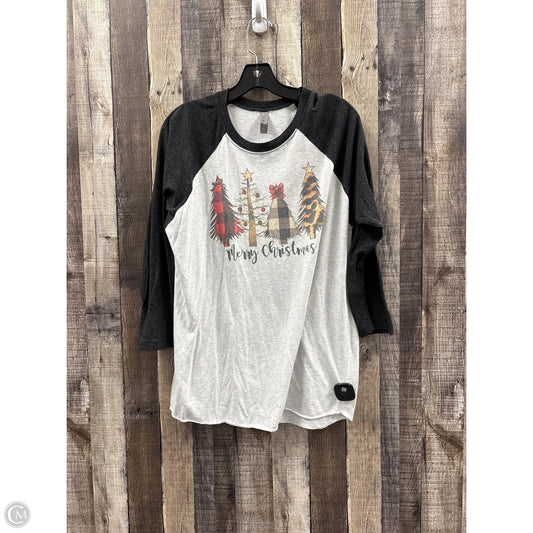 Top 3/4 Sleeve By Next Level In Grey, Size: M