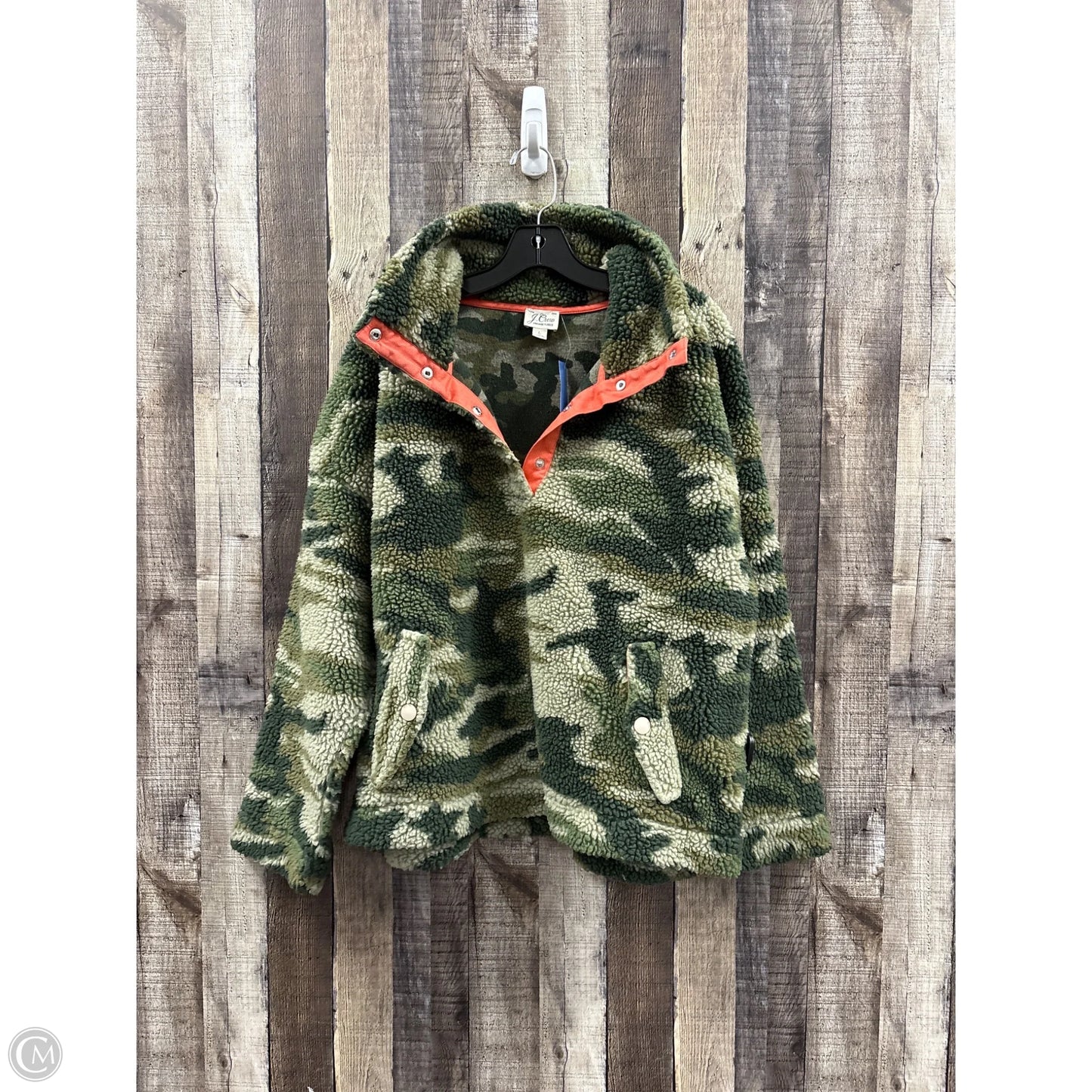 Jacket Fleece By J. Crew In Camouflage Print, Size: L