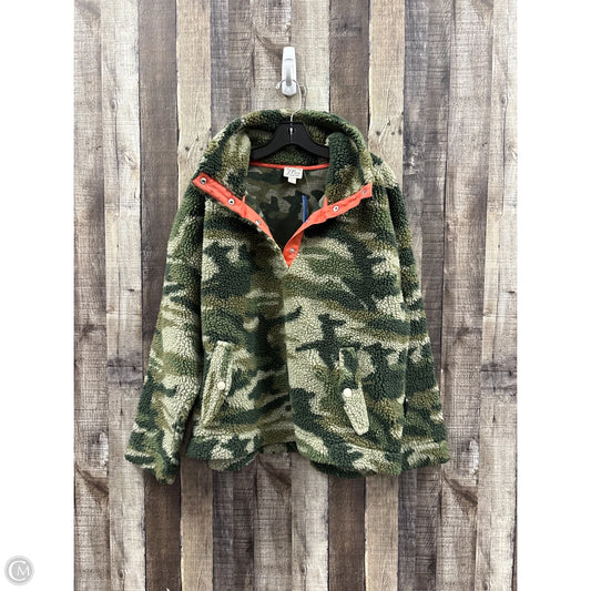 Jacket Fleece By J. Crew In Camouflage Print, Size: L