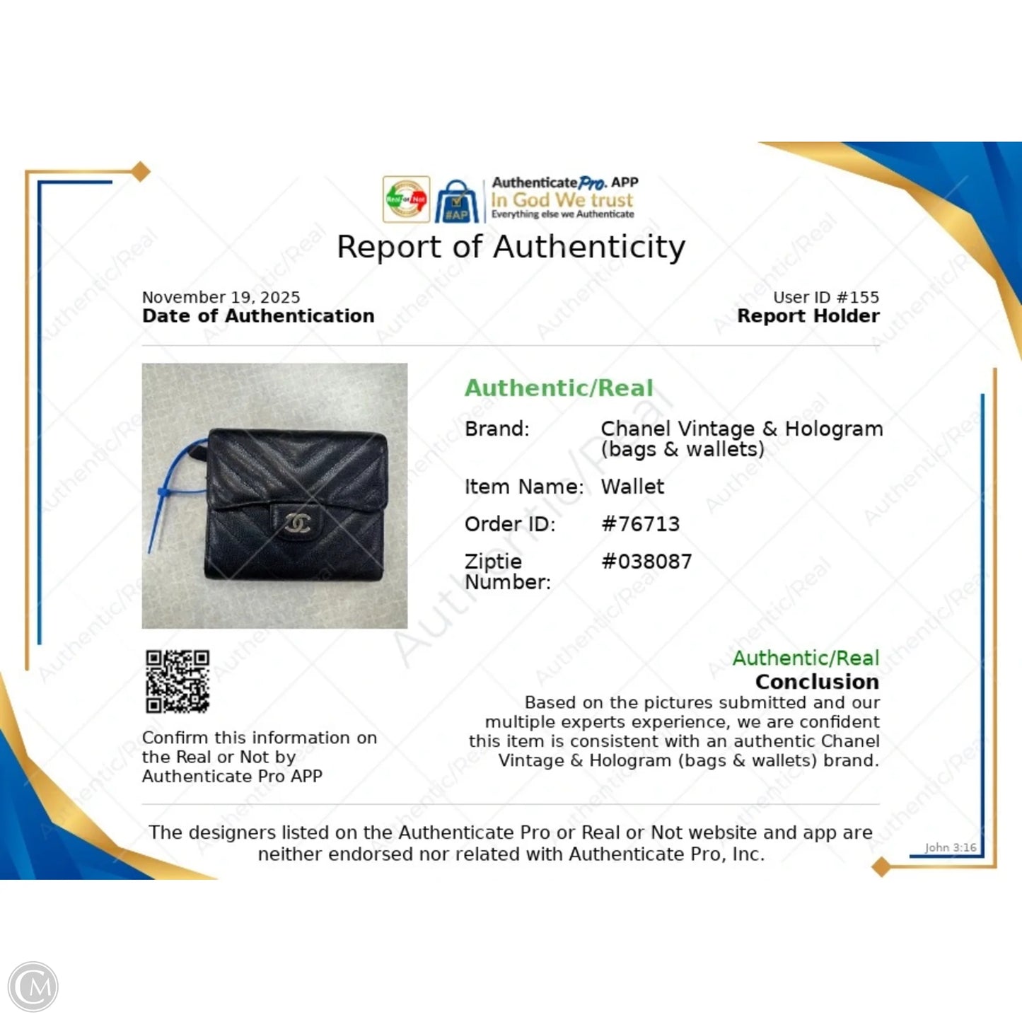 Wallet Luxury Designer By Chanel, Size: Small