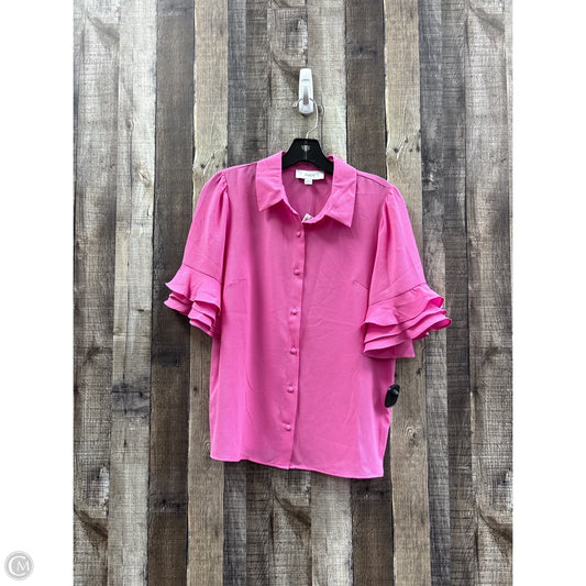 Top Short Sleeve By Cece In Pink, Size: S